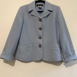 Harve Benard by Benard Holtzman Women's Light Blue Wool-Blend Blazer. Sz 6.